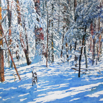 Peinture intitulée "blue sky day" par Micheal Zarowsky, Œuvre d'art originale, Acrylique
