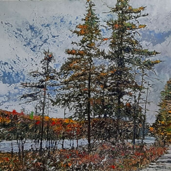 Painting titled "northern river" by Micheal Zarowsky, Original Artwork, Acrylic