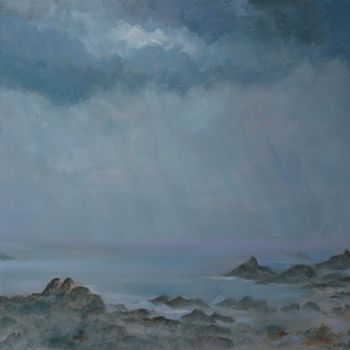 Malerei mit dem Titel "Ciel breton" von Michel Adam, Original-Kunstwerk, Öl