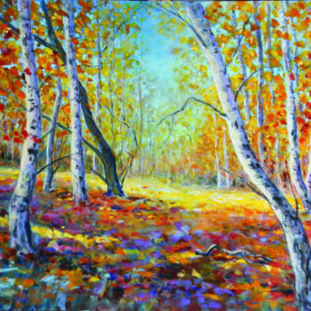 Peinture intitulée "Un soir d'automne" par Michel Adam, Œuvre d'art originale, Acrylique