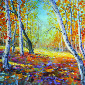 Ζωγραφική με τίτλο "Un soir d'automne" από Michel Adam, Αυθεντικά έργα τέχνης, Ακρυλικό