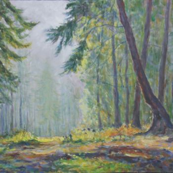 Pintura intitulada "Forêt vosgienne" por Michel Adam, Obras de arte originais, Acrílico