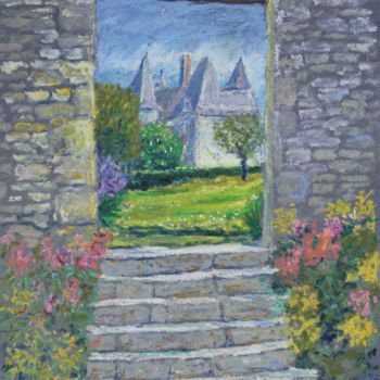 Painting titled "Neuvicq-le-chateau" by Michel Adam, Original Artwork, Pastel