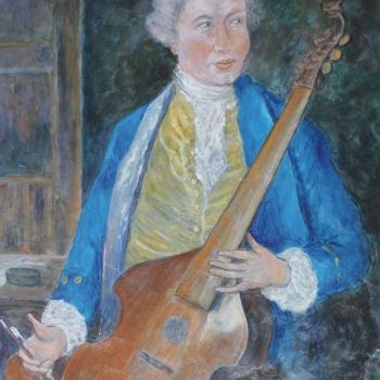 Painting titled "Le musicien" by Michel Adam, Original Artwork, Acrylic