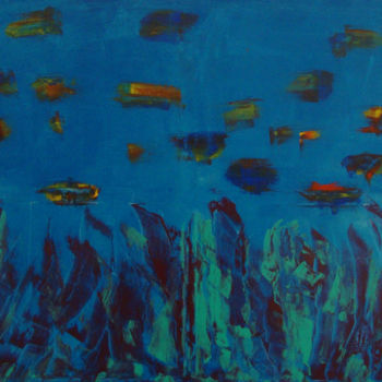 Peinture intitulée "Vision aquatique" par Michel Aucoin, Œuvre d'art originale, Acrylique