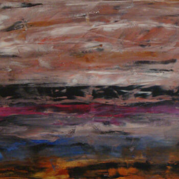 Painting titled "Horizon noire" by Michel Aucoin, Original Artwork, Acrylic
