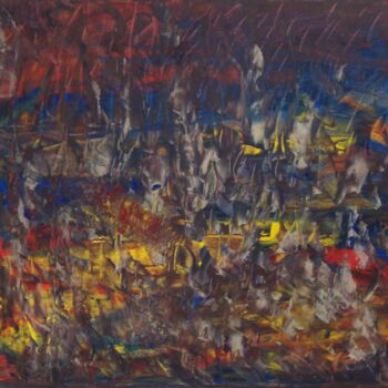 Painting titled "Un monde en mouveme…" by Michel Aucoin, Original Artwork, Acrylic