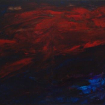 Ζωγραφική με τίτλο "Ciel rouge" από Michel Aucoin, Αυθεντικά έργα τέχνης, Ακρυλικό