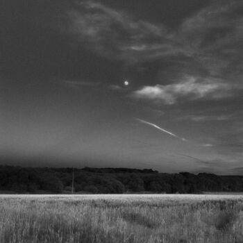 Fotografia intitulada "lune champêtre" por Michel Babkine, Obras de arte originais, Fotografia digital