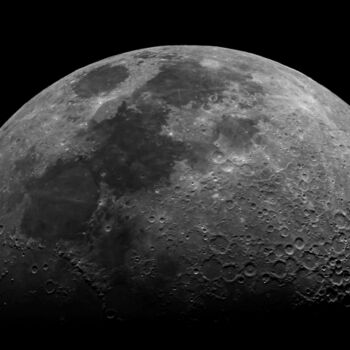 Photographie intitulée "lune premier quarti…" par Michel Babkine, Œuvre d'art originale, Photographie numérique