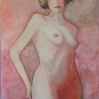 Pintura intitulada "est-elle" por Michel Béné, Obras de arte originais, Pastel