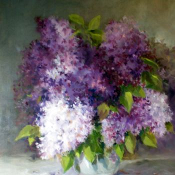 Painting titled "Lilas" by Michel Braud, Original Artwork