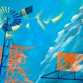 Peinture intitulée "les énergies du ciel" par Michel Buret, Œuvre d'art originale