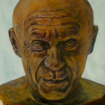 Peinture intitulée "buste en bronze-de-…" par Michel Camo, Œuvre d'art originale, Gouache