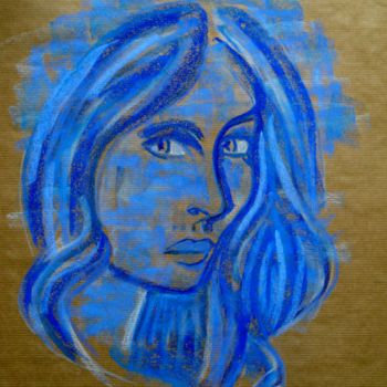 Drawing titled "Olga" by Michel Castanier, Original Artwork, Pastel