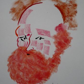 Dibujo titulada "Homme barbu" por Michel Castanier, Obra de arte original, Pastel