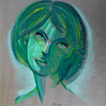 Drawing titled "Olga. Etude XXV" by Michel Castanier, Original Artwork, Pastel