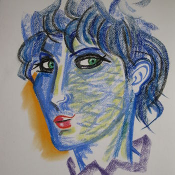 Drawing titled "Olga XV" by Michel Castanier, Original Artwork, Pastel