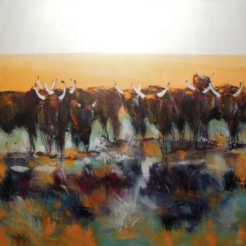 Peinture intitulée "Camargue" par Michel Castel, Œuvre d'art originale, Acrylique