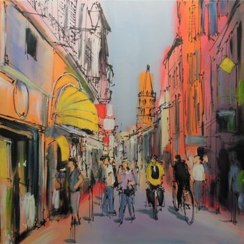 Peinture intitulée "Toulouse, rue du Ta…" par Michel Castel, Œuvre d'art originale, Acrylique