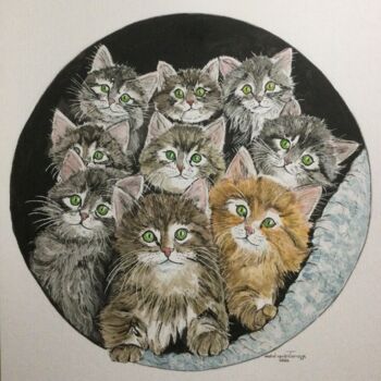 Painting titled "TADCHATS" by Michel Cendra-Terrassa, Original Artwork, Watercolor