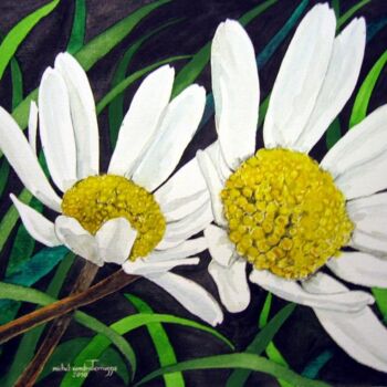 Painting titled "MARGUERITES" by Michel Cendra-Terrassa, Original Artwork