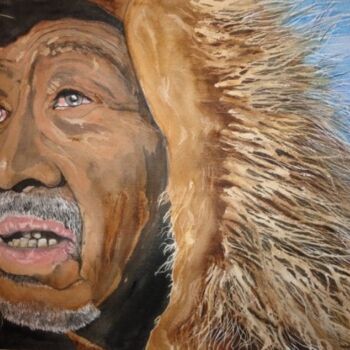 Pittura intitolato "L'INUIT" da Michel Cendra-Terrassa, Opera d'arte originale