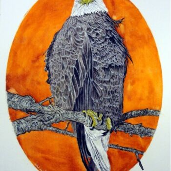 Painting titled "AIGLE" by Michel Cendra-Terrassa, Original Artwork