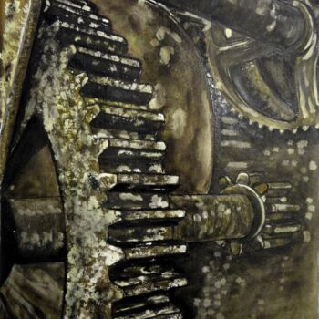 Peinture intitulée "LA  VIEILLE  MACHINE" par Michel Cendra-Terrassa, Œuvre d'art originale, Aquarelle