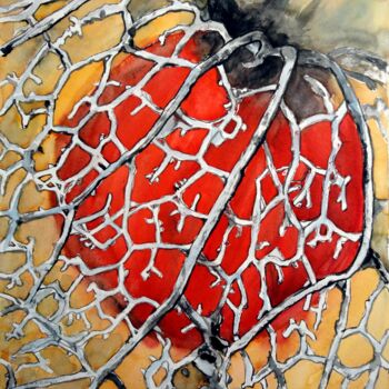 Painting titled "AMOUR  EN  CAGE" by Michel Cendra-Terrassa, Original Artwork, Watercolor