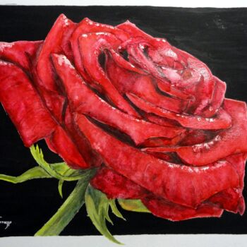 Painting titled "ROUGE  ET  NOIR" by Michel Cendra-Terrassa, Original Artwork, Watercolor