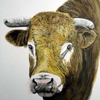 Painting titled "LE LIMOUSIN  D'ISA" by Michel Cendra-Terrassa, Original Artwork, Watercolor