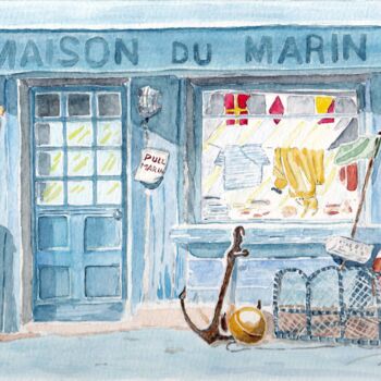 Painting titled "Maison du pecheur" by Michel Chagourin, Original Artwork