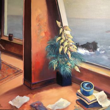 Painting titled "l'atelier de la mer" by Michel Colin, Original Artwork, Oil