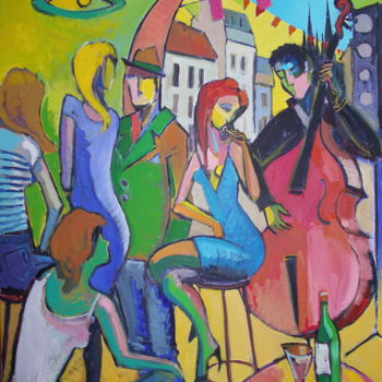 Pittura intitolato "BOEUF AU CAFE" da Michel Corbel, Opera d'arte originale, Olio