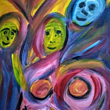 Painting titled "Le sein maternel" by Tomy, Original Artwork, Acrylic