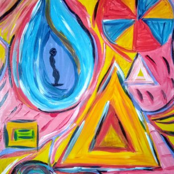 Painting titled "La création" by Tomy, Original Artwork, Acrylic