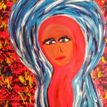 Painting titled "La nonne" by Tomy, Original Artwork, Acrylic