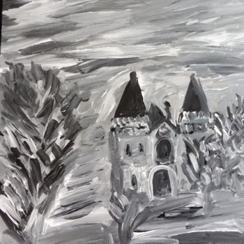Malerei mit dem Titel "Le Chateau" von Tomy, Original-Kunstwerk, Acryl