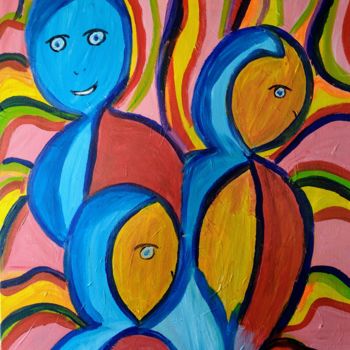 Painting titled "Fusion" by Tomy, Original Artwork, Acrylic