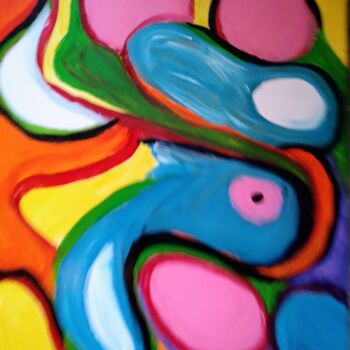 Painting titled "Plaisirs" by Tomy, Original Artwork, Acrylic