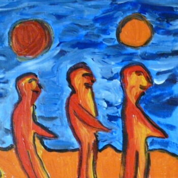 Painting titled "La direction" by Tomy, Original Artwork, Acrylic Mounted on Wood Stretcher frame