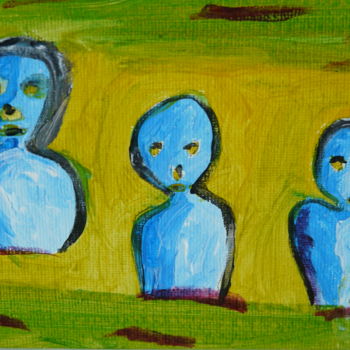 Malerei mit dem Titel "les enfants lune" von Tomy, Original-Kunstwerk