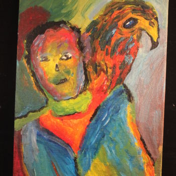 Malerei mit dem Titel "Le perroquet" von Tomy, Original-Kunstwerk