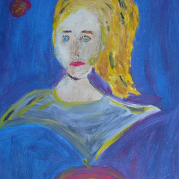 Peinture intitulée "La femme aux cheveu…" par Tomy, Œuvre d'art originale, Huile