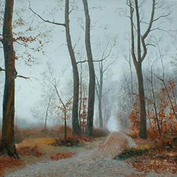 "chemin forestier" başlıklı Tablo Michel De Ruyck tarafından, Orijinal sanat, Petrol