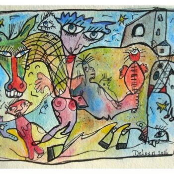 Painting titled "don-quijota-de-la-m…" by Michel Delvingt, Original Artwork