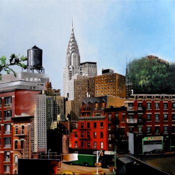 Ζωγραφική με τίτλο "New York Reservoir" από Michel Fourcade, Αυθεντικά έργα τέχνης, Λάδι