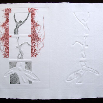 Printmaking titled "La danse verticale" by Michel Gautier, Original Artwork