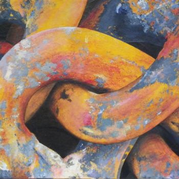 Pittura intitolato "Chaîne" da Michel Godard, Opera d'arte originale, Acrilico Montato su Telaio per barella in legno